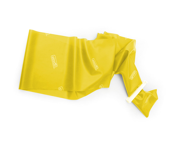 sissel banda elastica fit band 2 metri elastico per fitness e palestra, giallo (leggero)