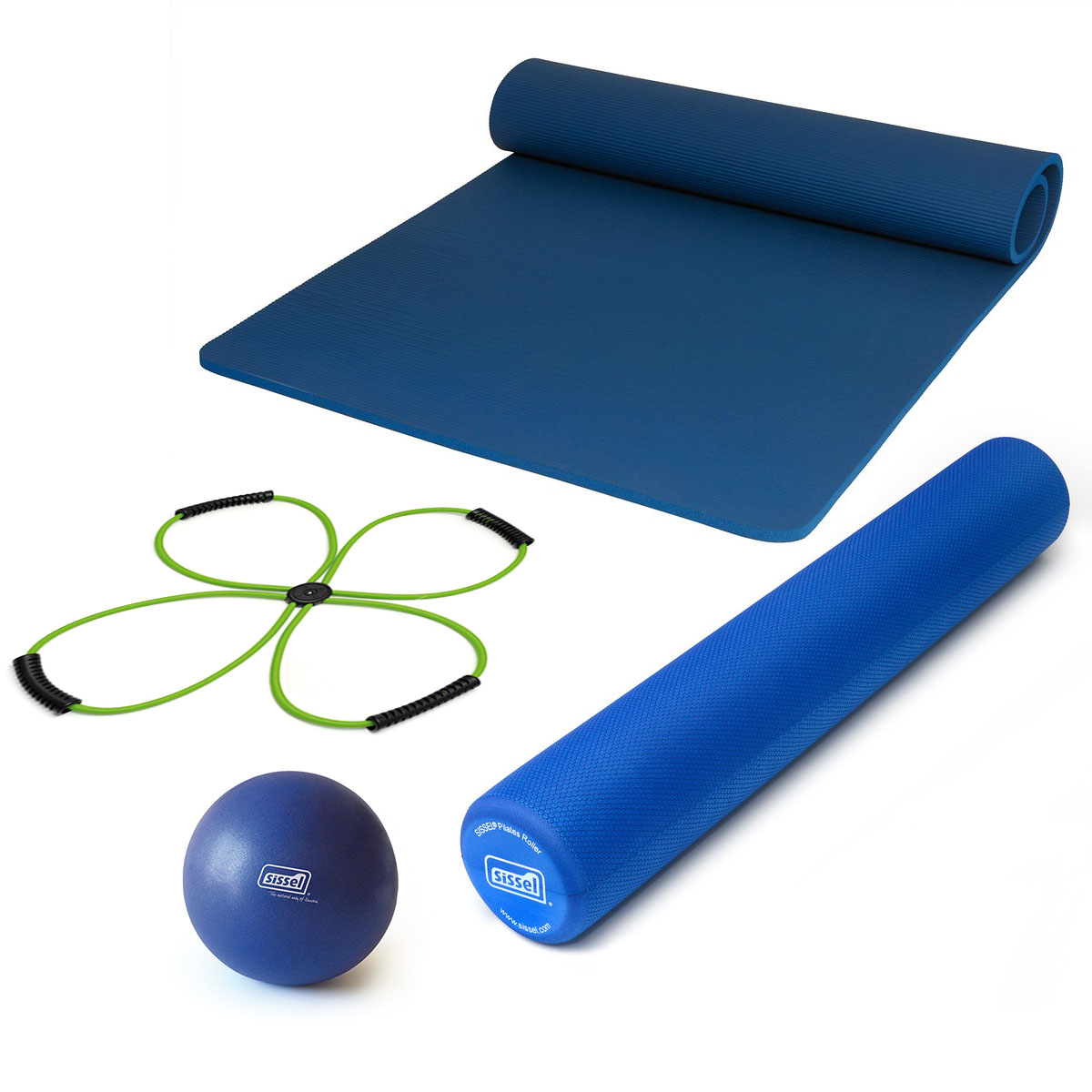 KIT HOME FITNESS  FITNESSBRIANZA  1: Pilates Core Trainer, MatGym Large, Pilates Roller 100 cm, Soft Ball 22 cm