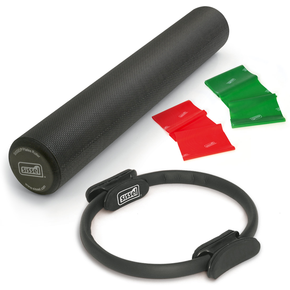KIT PILATES+ : Roller + Circle + Fitband media + Fitband forte