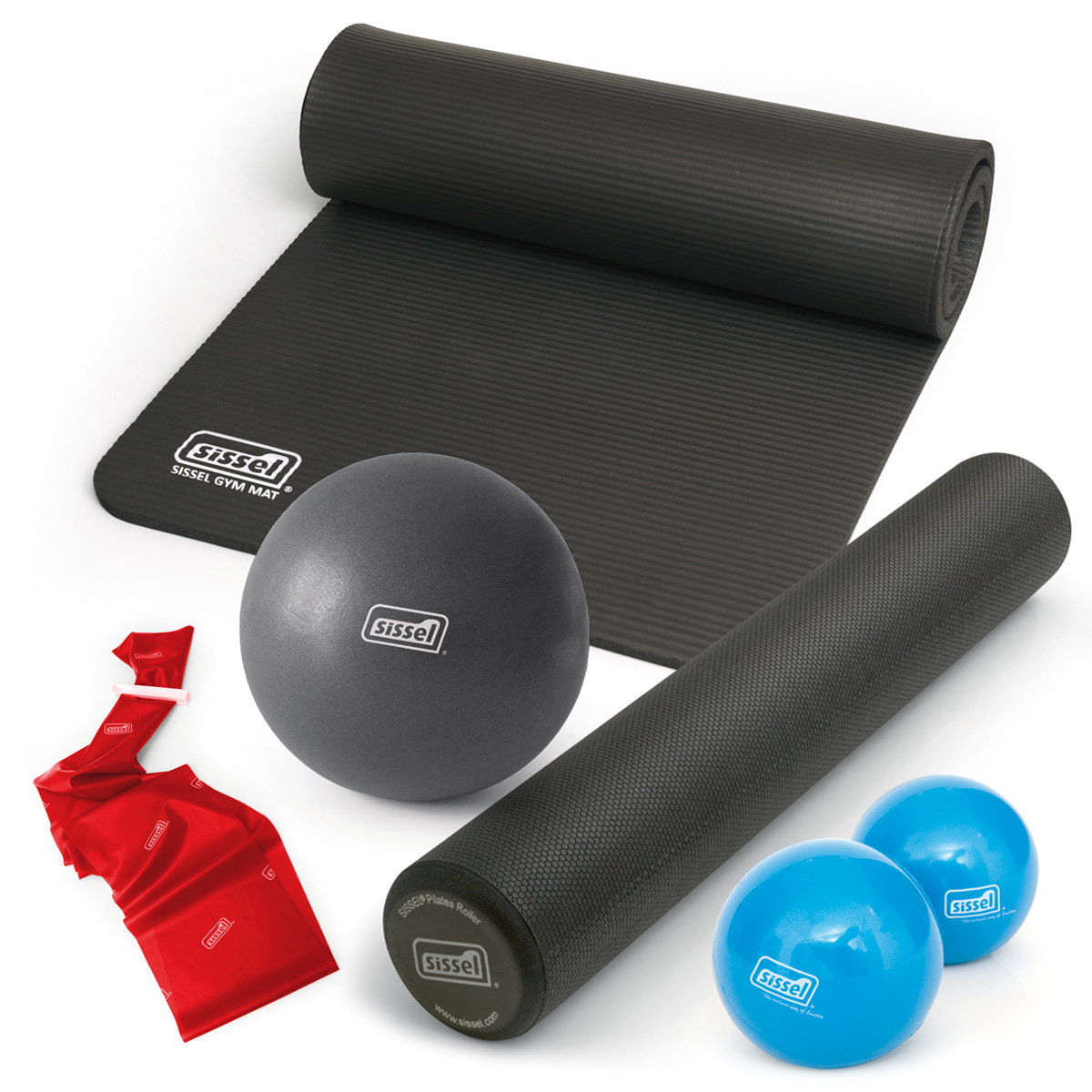 Kit Pilates Con Fasce Di Resistenza – Barra In Acciaio, Fasce 6.8/13.6/22.7 Kg E Accessori