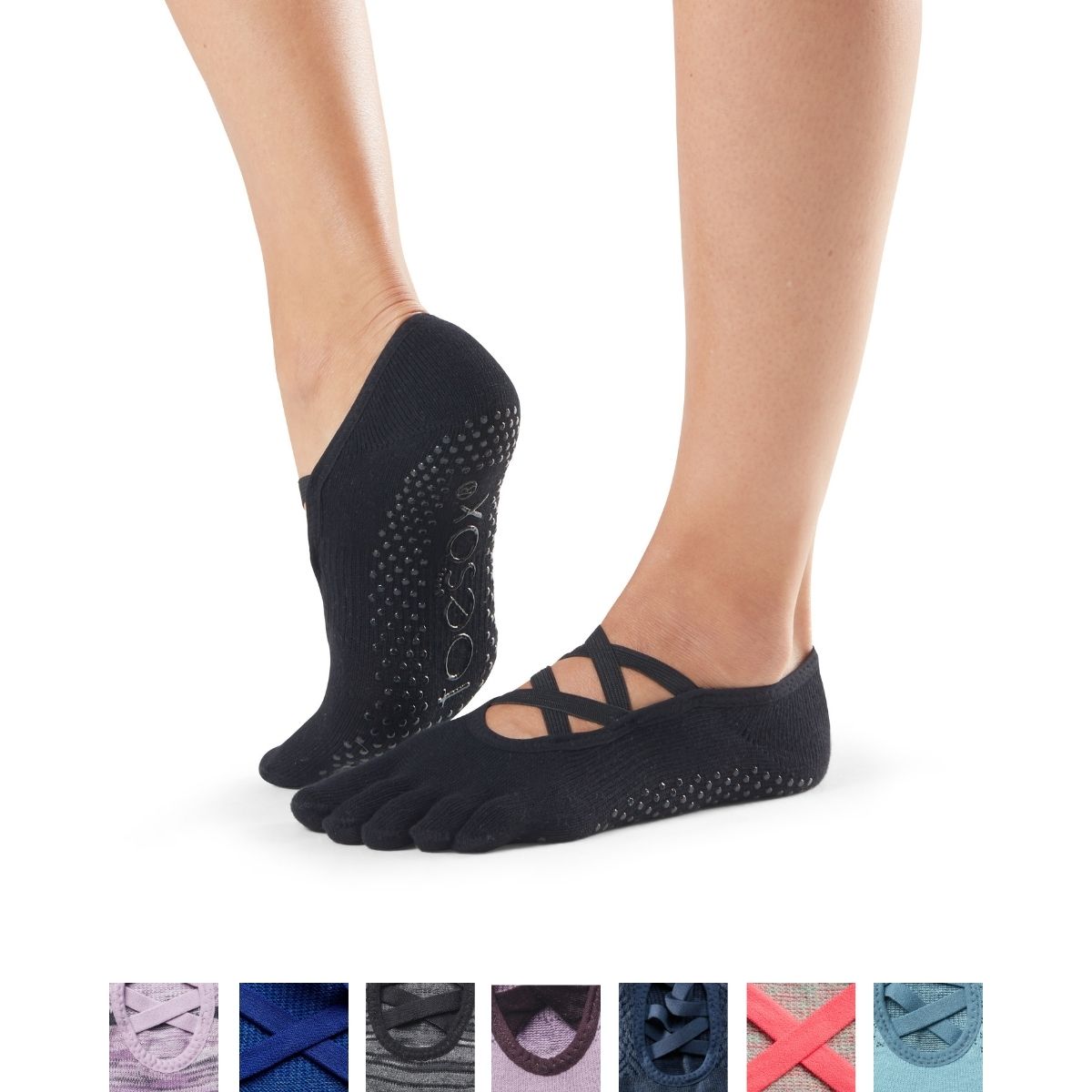 TOESOX Calzini Antiscivolo con dita, con intreccio