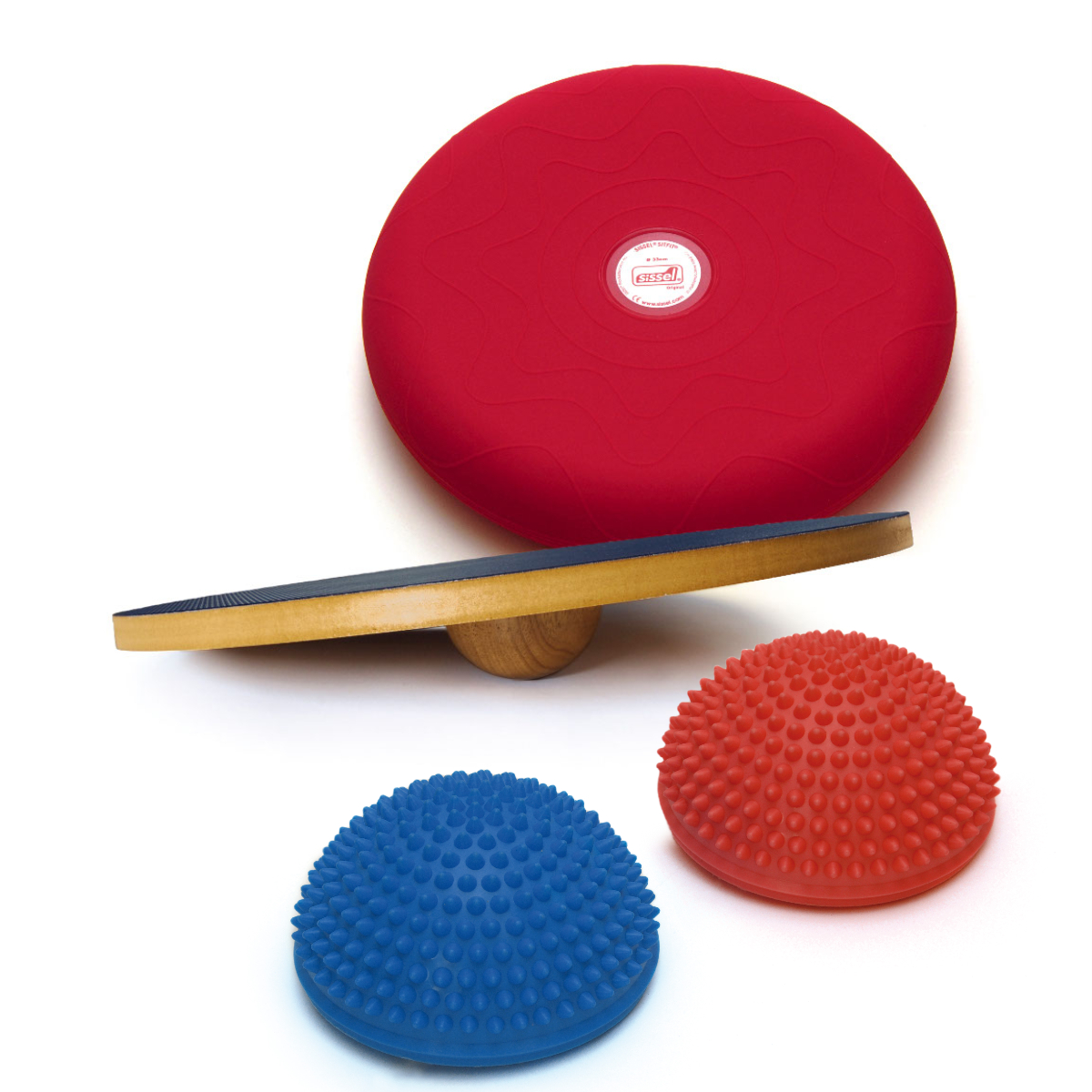 KIT EQUILIBRIO: Spiky Dome, Balanced Board e Sitfit 33 rosso
