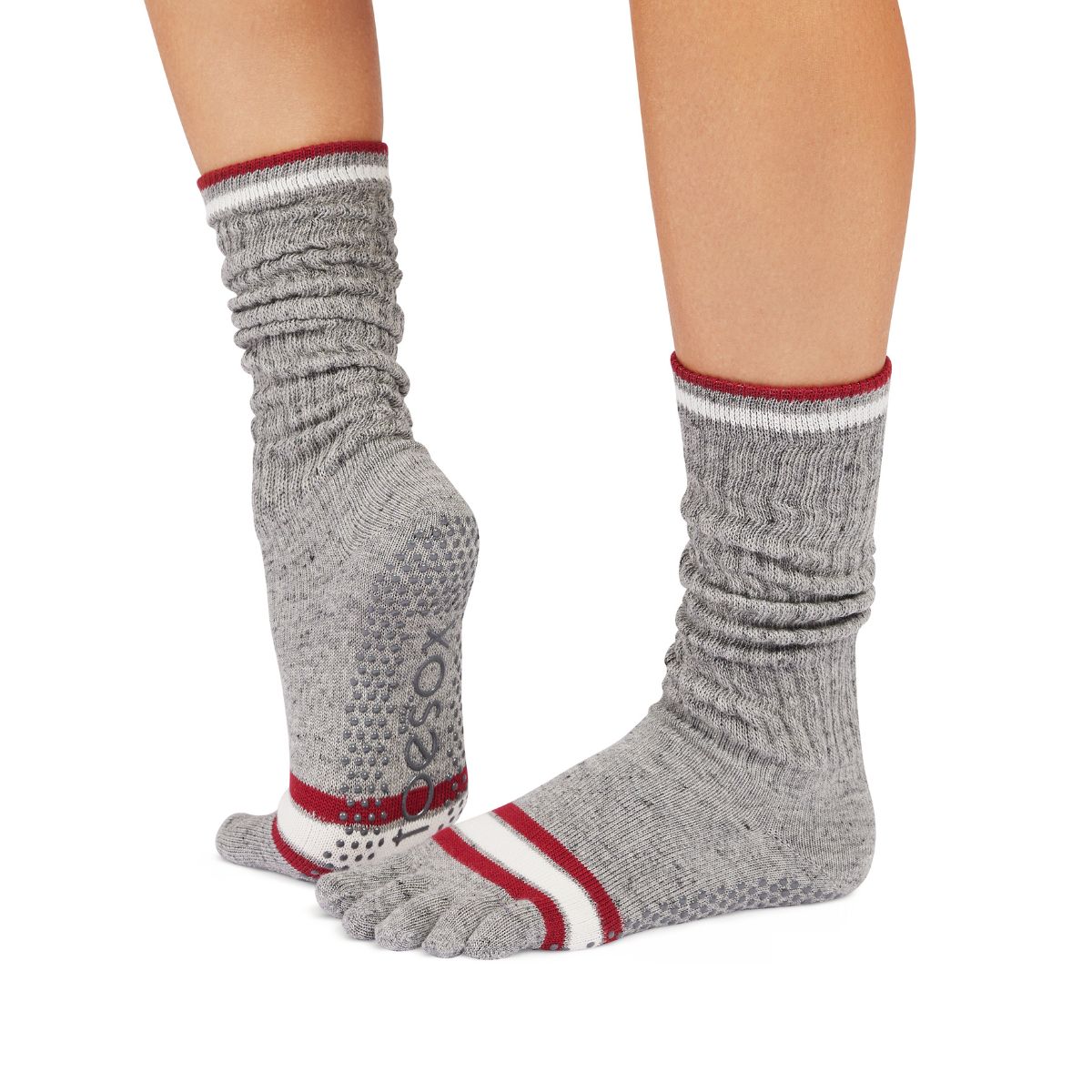 TOESOX calzini antiscivolo con dita ALTI/POLPACCIO